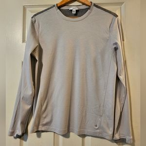 Mens Calvin Klein Body Fit Crewneck Long-Sleeve Gray Shirt Size M